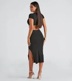 Windsor. Thinking About Knit Cutout Midi Dress 15 Windsor. Thinking About Knit Cutout Midi Dress -Formal Dresses Online Shop 05102 4689 2