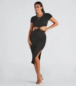 Windsor. Thinking About Knit Cutout Midi Dress 16 Windsor. Thinking About Knit Cutout Midi Dress -Formal Dresses Online Shop 05102 4689 3