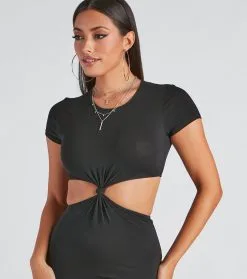 Windsor. Thinking About Knit Cutout Midi Dress 17 Windsor. Thinking About Knit Cutout Midi Dress -Formal Dresses Online Shop 05102 4689 4