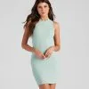 Windsor. Everyday Trendsetter Mock Neck Mini Dress -Formal Dresses Online Shop 05102 4706 1