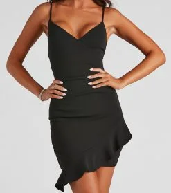 Windsor. Sweet Like Candy Ruffle Mini Dress -Formal Dresses Online Shop 05102 4744 4