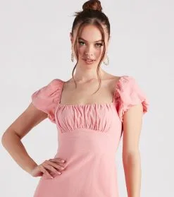 Windsor. Bae Breeze Linen A-Line Short Dress -Formal Dresses Online Shop 05102 4876 4