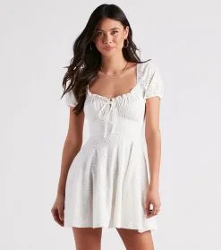 Windsor. Sweet As Me Eyelet Lace Skater Dress