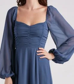 Windsor. Effortlessly Pretty Chiffon Midi Dress -Formal Dresses Online Shop 05102 4954 4