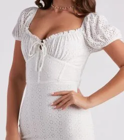 Windsor. Friendly Flirt Eyelet Mini Dress 9 Windsor. Friendly Flirt Eyelet Mini Dress -Formal Dresses Online Shop 05102 4978 4