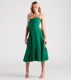 Windsor. Endless Sunshine Linen Tie-Back Midi Dress -Formal Dresses Online Shop 05102 5011 1