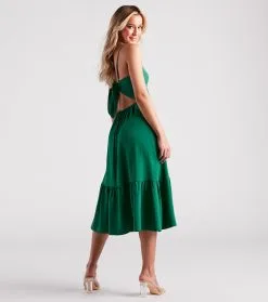 Windsor. Endless Sunshine Linen Tie-Back Midi Dress -Formal Dresses Online Shop 05102 5011 2