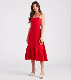 Windsor. Endless Sunshine Linen Tie-Back Midi Dress -Formal Dresses Online Shop 05102 5012 3