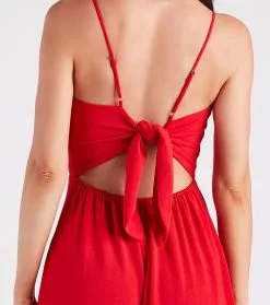 Windsor. Endless Sunshine Linen Tie-Back Midi Dress -Formal Dresses Online Shop 05102 5012 4