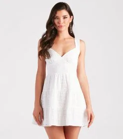 Windsor. Favorite Darling Eyelet Lace V-Neck Dress