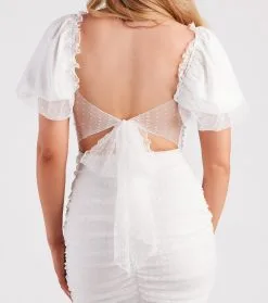 Windsor. Flirty Allure Polka Dot Mesh Mini Dress -Formal Dresses Online Shop 05102 5133 4