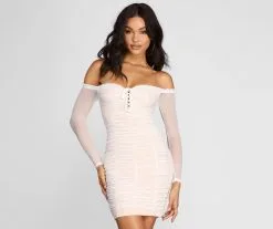 Windsor. Ruffled And Ruched Mini Dress