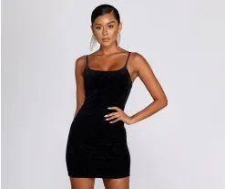 Windsor. Midnight Star Velvet Mini Dress