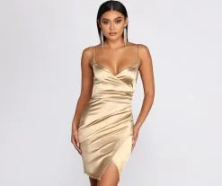 Windsor. Good Vibes Satin Mini Dress