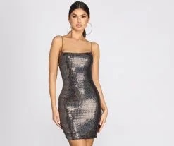 Windsor. Glitz And Glimmer Sequin Mini Dress