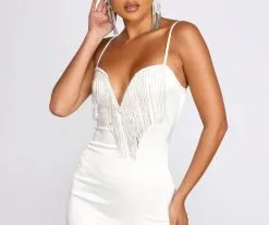 Windsor. Absolutely Speechless Rhinestone Fringe Satin Mini Dress -Formal Dresses Online Shop 05103 0988 3 11cbeea7 0edc 4286 b6b2 3c510301f963