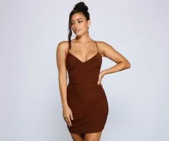 Windsor. Simple And Chic Ruched Mini Dress