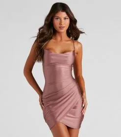 Windsor. All The Right Moves Cowl Neck Mini Dress -Formal Dresses Online Shop 05103 3929 1