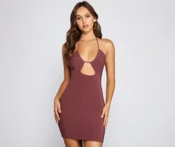 Windsor. Sultry Style Moment Halter Mini Dress