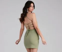 Windsor. See You Again Crepe Wrap Mini Dress