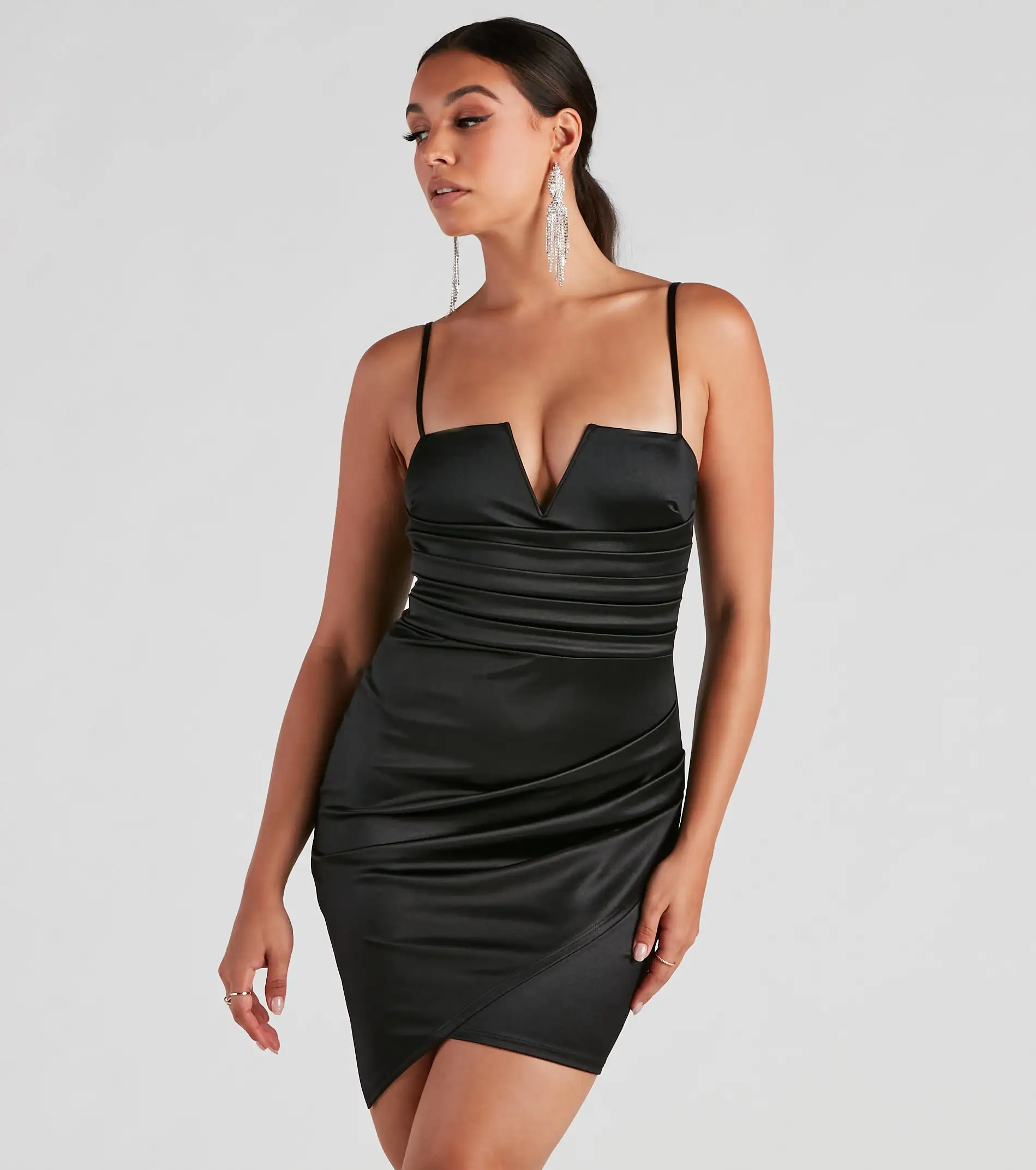 Windsor. Hey Gorgeous Satin Wrap Mini Dress 3 Windsor. Hey Gorgeous Satin Wrap Mini Dress