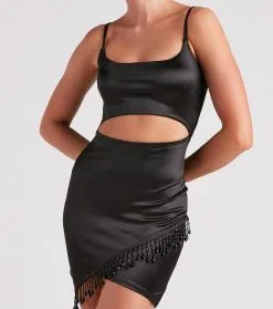 Windsor. Shake It Up Satin Fringe Dress -Formal Dresses Online Shop 05103 4662 4