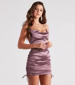 Windsor. Last Night Satin Cowl Neck Dress