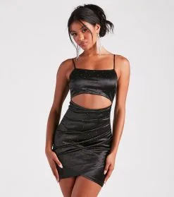 Windsor. Fly And Flossy Satin Rhinestone Party Dress