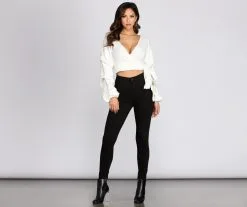 Windsor. Sweetest Thing U Ever Known Wrap Crop Top -Formal Dresses Online Shop 06001 2111 4