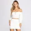 Windsor. Love Affair Textured Off Shoulder Crop Top -Formal Dresses Online Shop 06001 2482 1