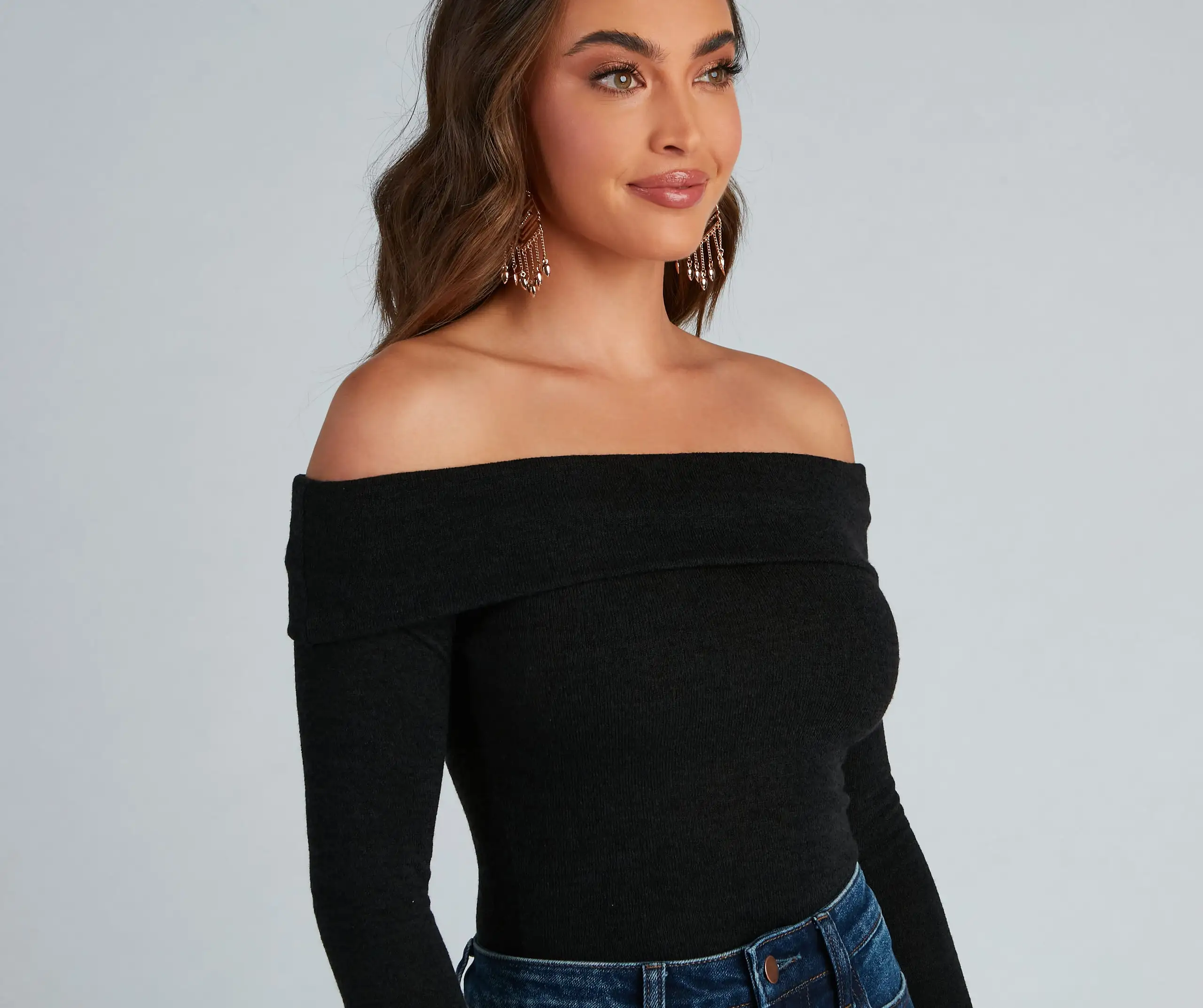 Windsor. Cozy Knit Off-The-Shoulder Top 5 Windsor. Cozy Knit Off-The-Shoulder Top - Image 3