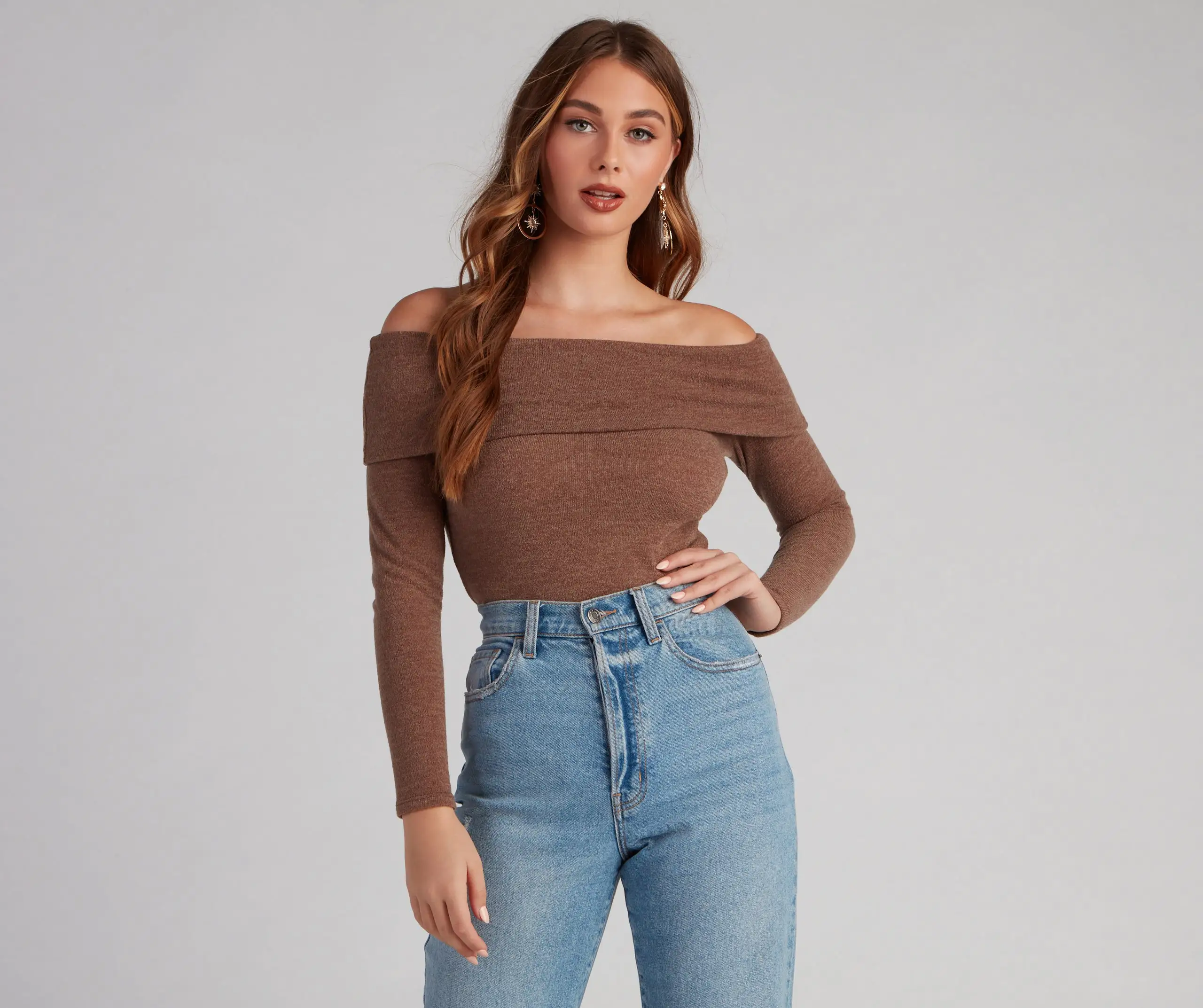 Windsor. Cozy Knit Off-The-Shoulder Top 11 Windsor. Cozy Knit Off-The-Shoulder Top - Image 9