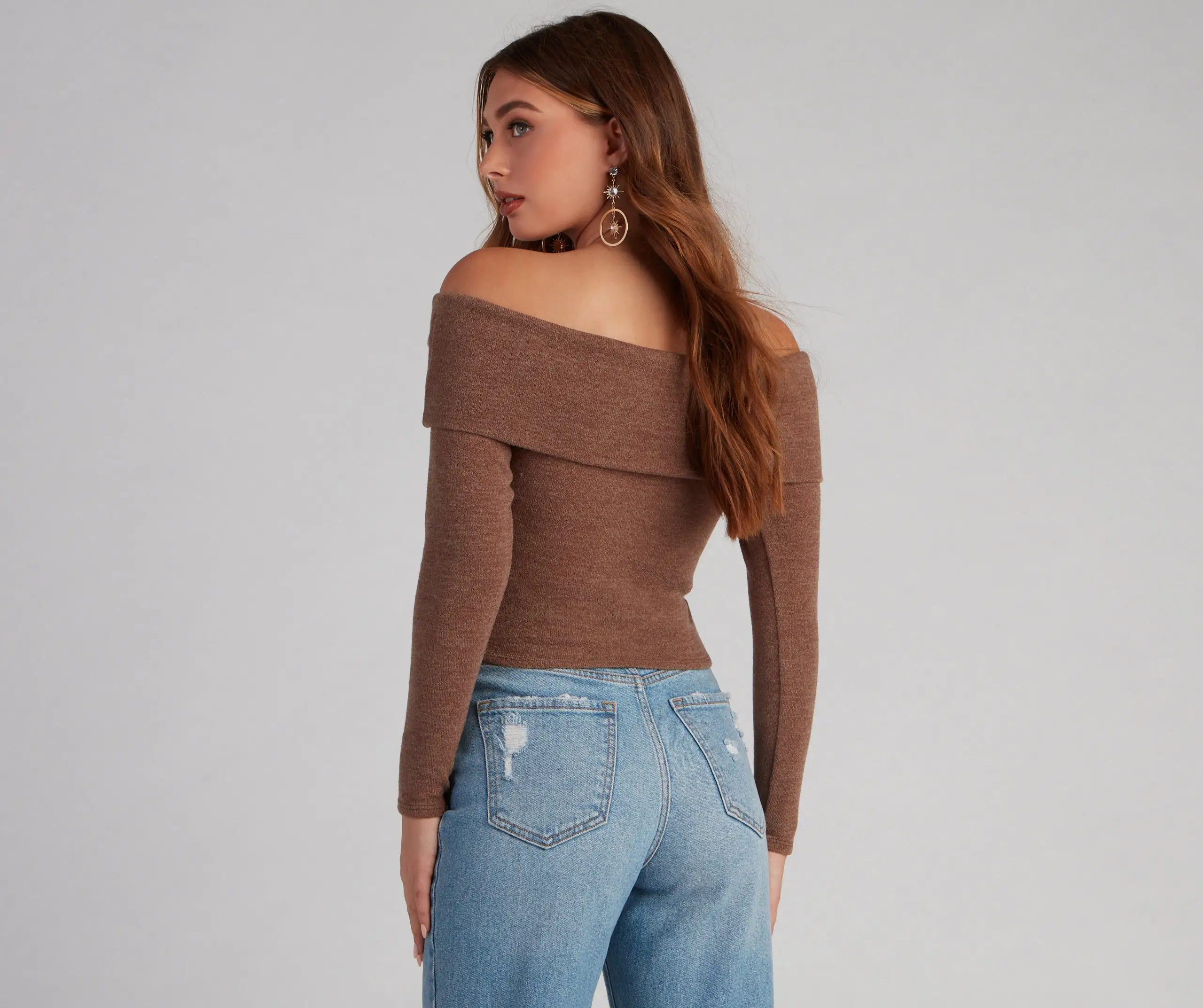 Windsor. Cozy Knit Off-The-Shoulder Top 12 Windsor. Cozy Knit Off-The-Shoulder Top - Image 10
