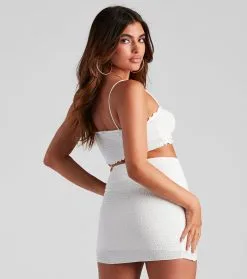 Windsor. Holiday In The Sun Smocked Crop Top -Formal Dresses Online Shop 06001 3756 3