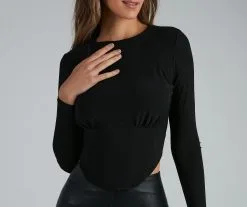 Windsor. Trendsetter Long Sleeve Corset Top 12 Windsor. Trendsetter Long Sleeve Corset Top -Formal Dresses Online Shop 06001 3811 3