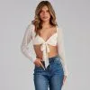 Windsor. Totally Sweet Mesh Tie-Front Top