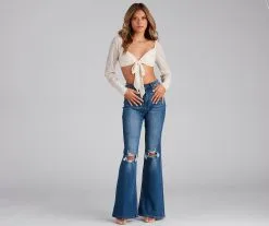 Windsor. Totally Sweet Mesh Tie-Front Top -Formal Dresses Online Shop 06001 3866 4