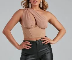 Windsor. On Point Mesh Ponte Bustier Top -Formal Dresses Online Shop 06001 3871 4