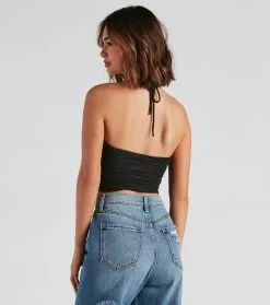 Windsor. Strings Attached Halter Crop Top -Formal Dresses Online Shop 06001 4249 3