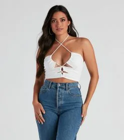 Windsor. Strings Attached Halter Crop Top -Formal Dresses Online Shop 06001 4252 1