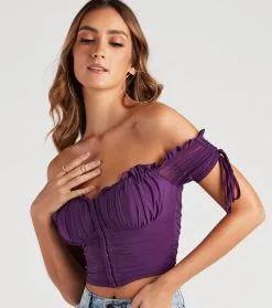 Windsor. Hooked In Ruched Crop Top -Formal Dresses Online Shop 06001 4508 4 6f8db0f0 9072 40c7 abf3 b60047b5ab6d