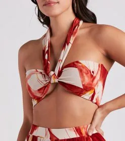 Windsor. Island Time Floral Cropped Tube Top -Formal Dresses Online Shop 06001 4673 4