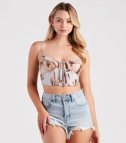 Windsor. So Beachy Tropical Print Cropped Bustier