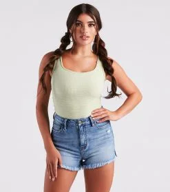 Windsor. Casual Vibes Sleeveless Scoop Neck Bodysuit