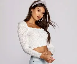 Windsor. Pretty And Smocked Lace Top