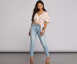 Windsor. Wrapped In Florals Crop Top -Formal Dresses Online Shop 06003 0231 3