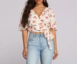 Windsor. Wrapped In Florals Crop Top -Formal Dresses Online Shop 06003 0231 4