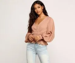 Windsor. Vacay Now Smocked Waist Blouse -Formal Dresses Online Shop 06003 0293 1 86fbf755 9582 4f59 9c40 9c2595dca3a4