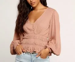 Windsor. Vacay Now Smocked Waist Blouse -Formal Dresses Online Shop 06003 0293 2 4b292bd9 a697 4153 bc81 d2c08be7344c