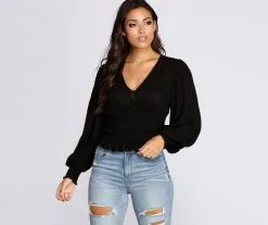 Windsor. Vacay Now Smocked Waist Blouse -Formal Dresses Online Shop 06003 0311 1 8c77b133 bd7c 47d6 96f1 9ab827458c85